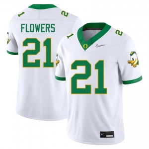 Men Aaron Flowers White The Ducks #21 Replica Jersey 654451-264