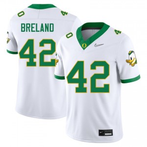 Men Aydin Breland White Ducks #42 Game Jerseys 456621-242