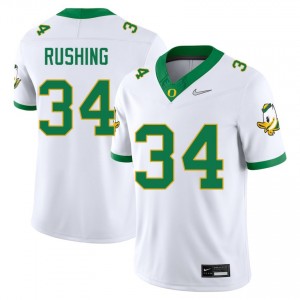Men Cruz Rushing White University of Oregon #34 Player Jersey 268065-799