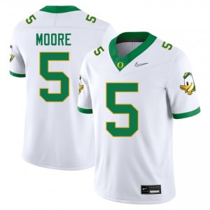 Men Dante Moore White Ducks #5 Replica Jersey 835586-750