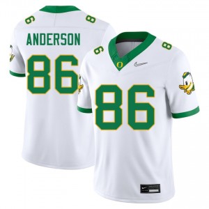 Men Darrian Anderson White The Ducks #86 NCAA Jerseys 704994-936