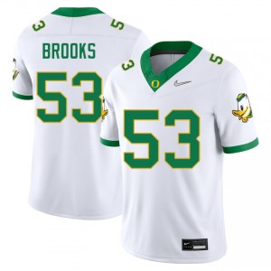 Men Devin Brooks White University of Oregon #53 Game Jersey 424128-478