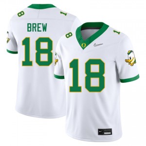 Men Dorian Brew White University of Oregon #18 University Jersey 597884-804