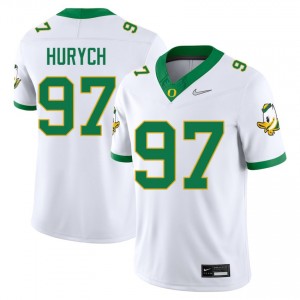 Men Gage Hurych White Oregon #97 University Jersey 283916-437