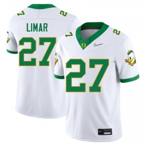 Men Jayden Limar White University of Oregon #27 Embroidery Jerseys 637804-506