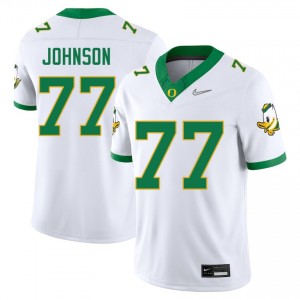 Men Jericho Johnson White University of Oregon #77 University Jerseys 228795-200