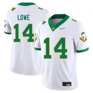 Men Justius Lowe White Ducks #14 NCAA Jersey 806340-894