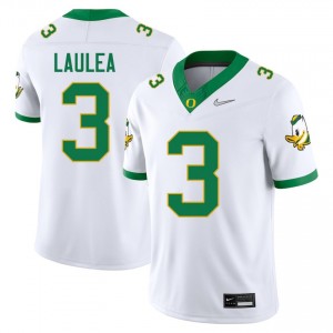 Men Sione Laulea White Ducks #3 Limited Jerseys 663591-560