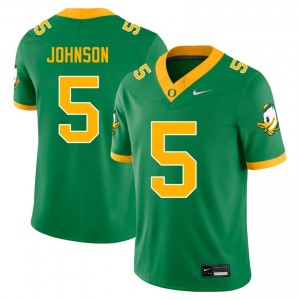 Men Theran Johnson Green University of Oregon #5 Stitched Jersey 644832-194