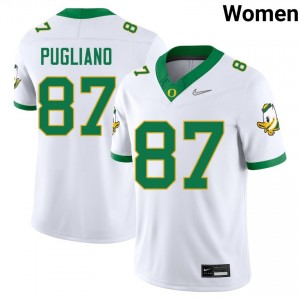 Women A.J. Pugliano White University of Oregon #87 Game Jerseys 644916-842