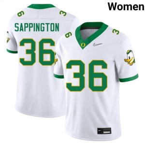 Women Atticus Sappington White The Ducks #36 University Jersey 616091-622