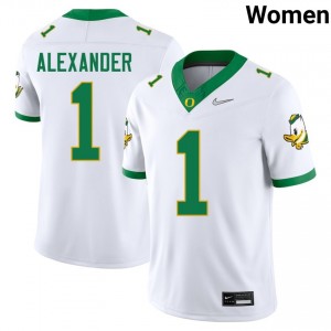 Women Bear Alexander White Oregon #1 University Jerseys 423771-799