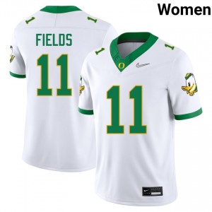 Women Dakoda Fields White Oregon #11 Game Jerseys 209023-724