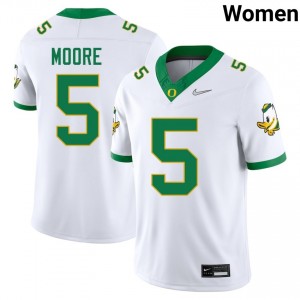 Women Dante Moore White Ducks #5 High School Jerseys 500720-210