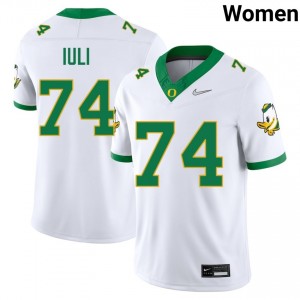 Women Dave Iuli White Oregon Ducks #74 2025 Jersey 136397-761
