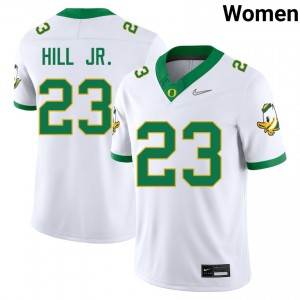 Women Dierre Hill Jr. White Ducks #23 NCAA Jerseys 102173-571