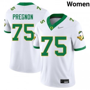 Women Emmanuel Pregnon White Ducks #75 NCAA Jersey 288970-338