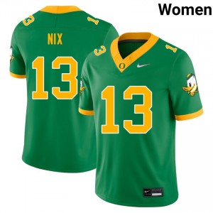 Women Gavin Nix Green Ducks #13 Game Jersey 109388-669