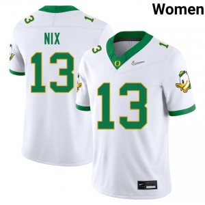 Women Gavin Nix White Oregon Ducks #13 University Jersey 454764-137