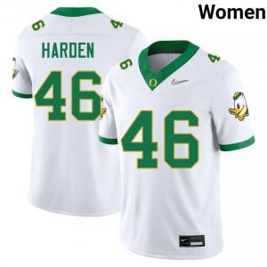 Women Jay Harden White Ducks #46 Stitched Jersey 756944-360