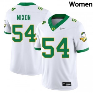 Women Jerry Mixon White Oregon Ducks #54 NCAA Jersey 645095-148