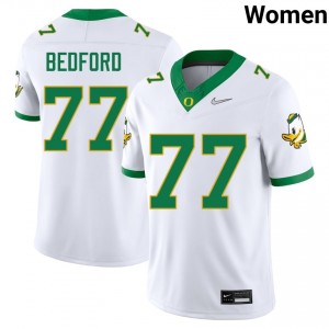 Women Matthew Bedford White Oregon #77 University Jersey 608248-552