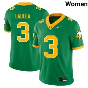 Women Sione Laulea Green University of Oregon #3 Replica Jersey 410669-304