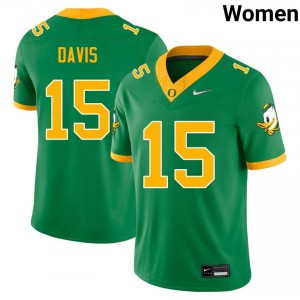 Women Solomon Davis Green Ducks #15 High School Jerseys 681955-779