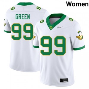 Women Terrance Green White University of Oregon #99 Limited Jerseys 773020-490