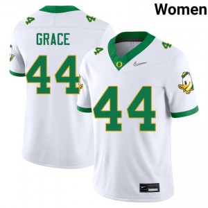 Women Zach Grace White Oregon #44 NCAA Jersey 124496-339