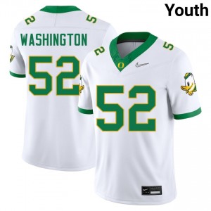 Youth A'Mauri Washington White Oregon #52 Player Jersey 131938-931
