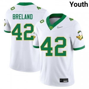 Youth Aydin Breland White Oregon Ducks #42 NCAA Jersey 620716-621