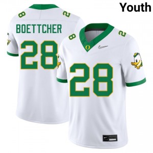 Youth Bryce Boettcher White Oregon #28 Stitched Jerseys 334426-734