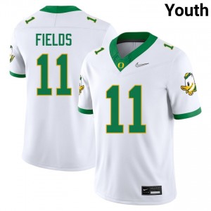 Youth Dakoda Fields White Oregon #11 Player Jersey 643027-236