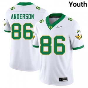 Youth Darrian Anderson White The Ducks #86 Game Jersey 364415-385