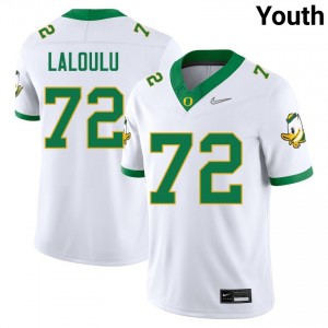 Youth Iapani Laloulu White Ducks #72 Official Jerseys 998826-782