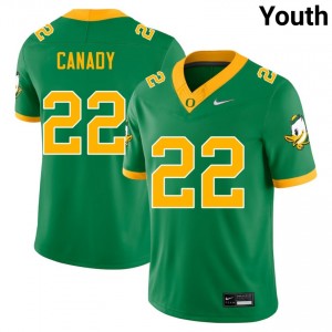 Youth Jadon Canady Green Oregon Ducks #22 Stitched Jerseys 430480-650