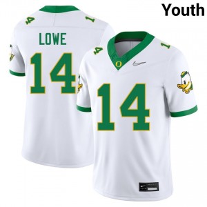 Youth Justius Lowe White University of Oregon #14 Game Jerseys 955392-752