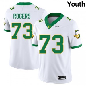 Youth Kawika Rogers White Ducks #73 Limited Jerseys 371577-314