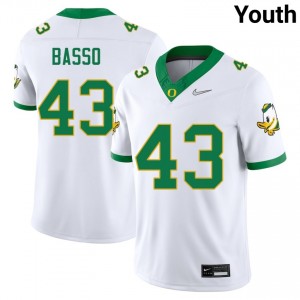 Youth Luke Basso White Oregon Ducks #43 Game Jersey 190573-922