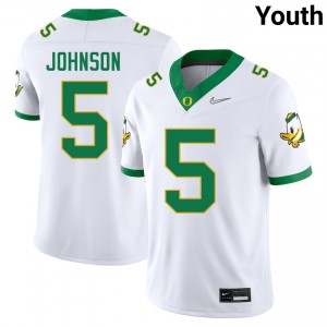Youth Theran Johnson White Oregon #5 2025 Jerseys 562130-268
