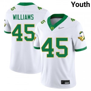 Youth Torrence Williams White Oregon #45 Official Jersey 223152-753