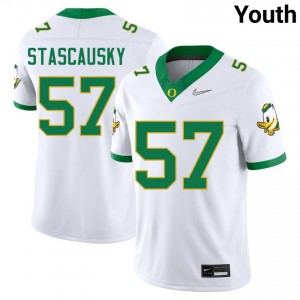 Youth Zac Stascausky White University of Oregon #57 Limited Jerseys 741582-323