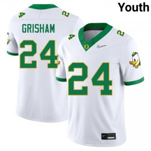 Youth Zach Grisham White UO #24 NCAA Jerseys 824152-330