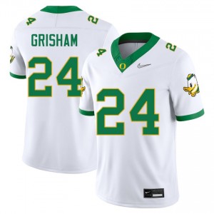 Men Zach Grisham White Oregon #24 2025-26 Jerseys 150754-277