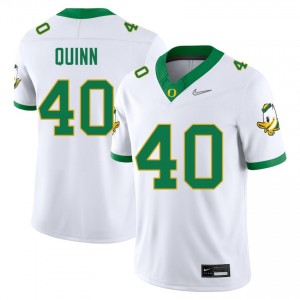 Men Zander Quinn White Oregon #40 Replica Jerseys 663921-587